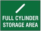 Full cylinder storage area symbol and text sign.