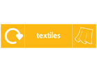 Textiles WRAP recycling signs