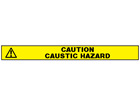 Caution caustic hazard barrier tape