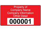 Assetmark+ serial number label (text on colour), 38mm x 76mm