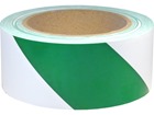 Safety and floor marking tape, green and white chevron. 