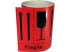 Fragile (combination of pictograms) shipping label.