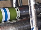 F pipeline identification tape.