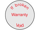If broken warranty void label
