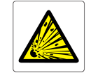 Caution risk of explosion symbol label.