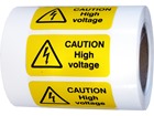 Caution high voltage label.