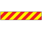 Heavy duty barrier tape, red and yellow chevron.