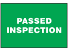 Passed inspection sign.