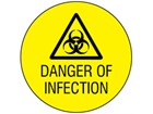 Danger of infection symbol and text safety label.