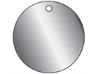 Blank stainless steel circular metal tags.
