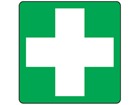 First aid symbol label.