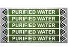 Purified water flow marker label.