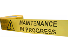 Maintenance in progress barrier tape