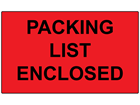 Packing list enclosed labels