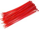 Plain nylon cable ties, red