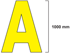 Thermoplastic letter and number marker, 1000mm high