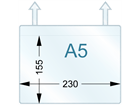 Document pocket, A5 horizontal, with tie attachments