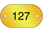 Serial Numbered Metal Nameplates, Brass 25mm x 45mm