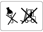 Do not use hooks or forklifts packaging symbol label