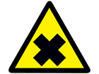 Harmful hazard warning symbol label.