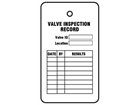 Valve inspection record tag.