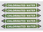 Chlorinated water flow marker label.