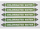 Chlorinated water flow marker label.