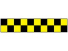 Laminated warning tape, black and yellow check.