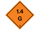 Explosive 1.4 G hazard warning diamond sign