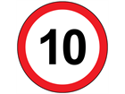 10mph speed limit sign