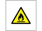 Risk of fire hazard symbol safety sign.