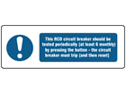 RCD circuit breaker BS 7671 label