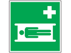 Stretcher symbol safety sign.