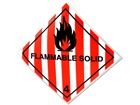 Flammable solid 4 hazard warning diamond sign