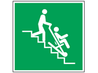 Evacuation chair symbol sign.