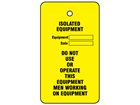 Isolated equipment tag.