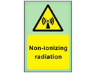 Non-ionizing radiation photoluminescent safety sign