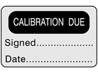 Calibration due label