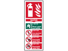 Water fire extinguisher safety sign.