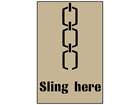 Sling here stencil