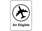 Eligible for air transport packaging symbol label