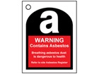 Warning contains asbestos safety tag.