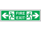 Fire exit arrow right and left symbol and text safety sign.