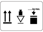 This way up, top heavy, weight stacking limitation packaging symbol label