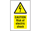 Caution Risk of electric shock symbol and text safety sign.