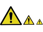 Caution symbol label.