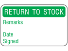 Return to stock quality assurance label