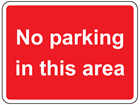No parking in this area sign
