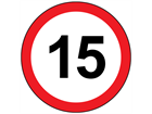 15mph speed limit sign