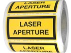 Laser aperture equipment warning safety label.